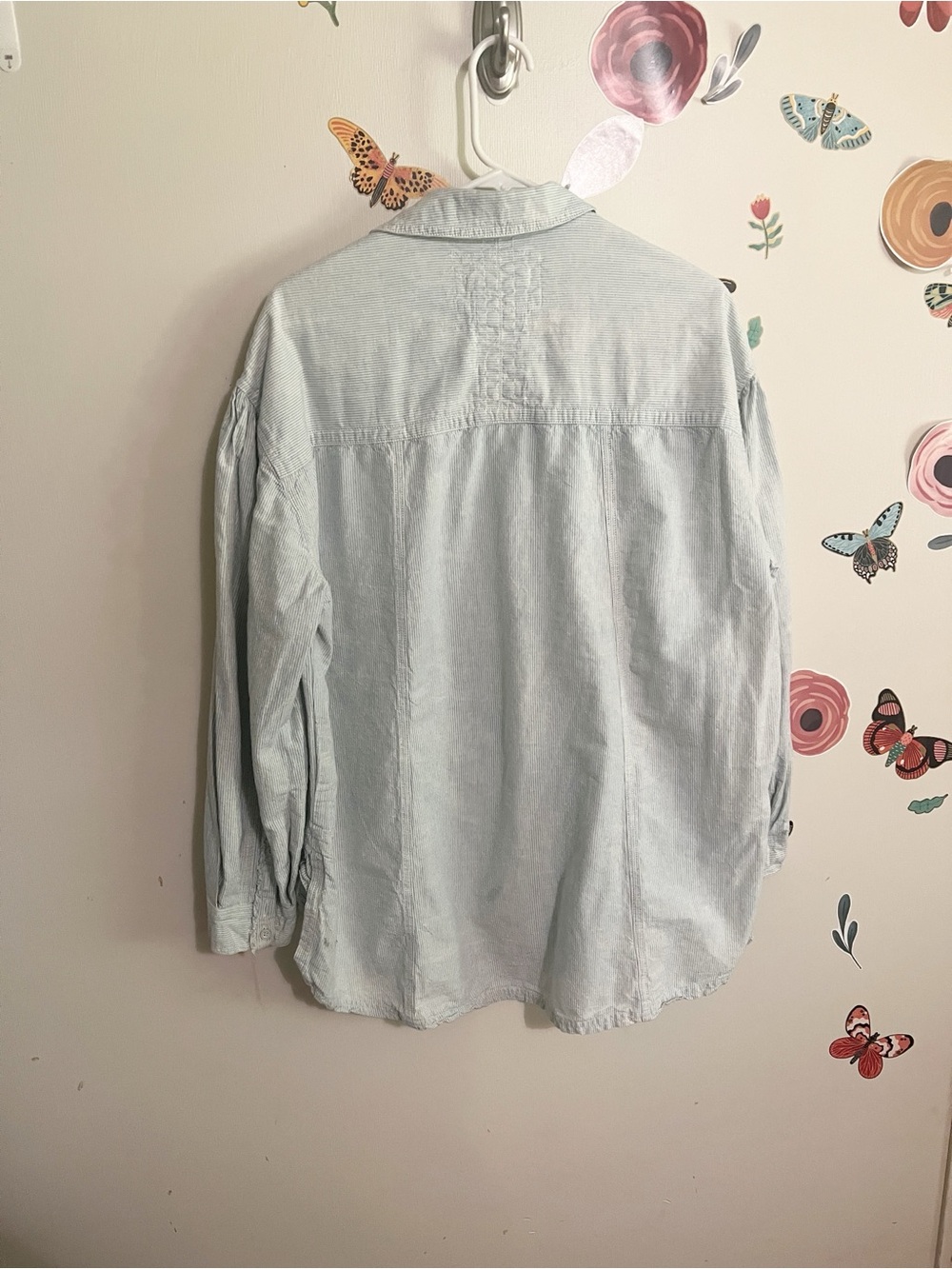 We The Free Light Blue Striped Button-Down Shirt M - Picture 4 of 9